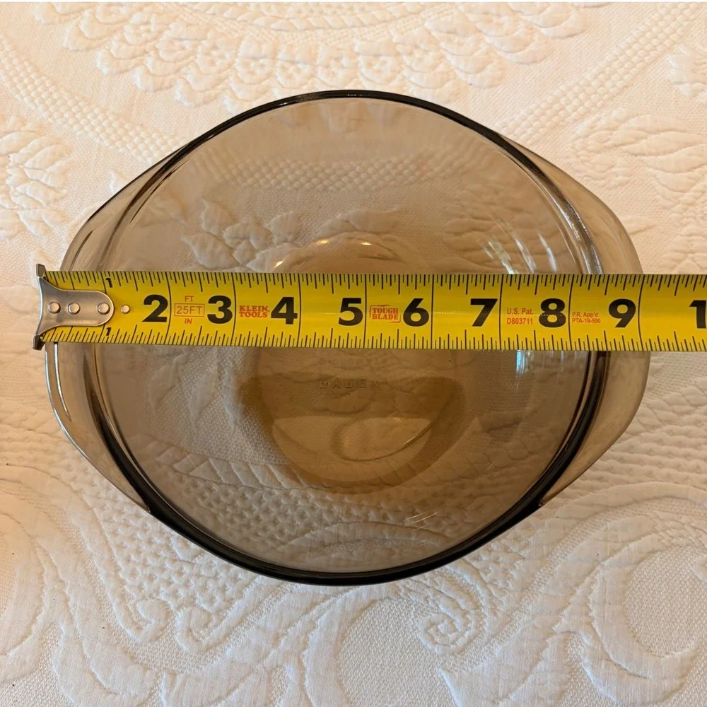 Pyrex Visions Amber Glass Casserole Dish with Lid 1.5L Round Baker 023 V-623-C